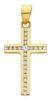 Picture of Straight Cross with Light Spots Pendant gr 1,2 Yellow Gold 18k with Zircons for Woman