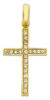 Picture of Straight Cross with 21 Light Spots Pendant gr 1,2 Yellow Gold 18k with Zircons for Woman