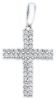 Picture of Straight Cross with Light Spots Pendant gr 2 White Gold 18k with Zircons for Woman