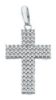 Picture of Straight Cross with Light Spots Pendant gr 3 White Gold 18k with Zircons for Woman