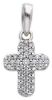 Picture of Round Cross with central bezel and Light Spots Pendant gr 1 White Gold 18k with Zircons for Woman