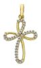 Picture of Flower Cross with Light Spots Pendant gr 1,6 Yellow Gold 18k with Zircons for Woman