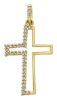 Picture of Stylized Cross with Light Spots Pendant gr 1,4 Yellow Gold 18k with Zircons for Woman