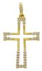 Picture of Stylized Cross with Light Spots Pendant gr 1,55 Yellow Gold 18k with Zircons for Woman