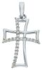 Picture of Byzantine Cross wirh Light Spots Pendant gr 1,1 White Gold 18k with Zircons for Woman