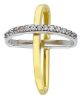 Picture of Cross with slanted ring arms and Light Spots Pendant gr 1,6 Bicolour yellow white Gold 18k with Zircons for Woman