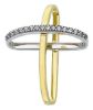 Picture of Cross with slanted ring arms and Light Spots Pendant gr 1,9 Bicolour yellow white Gold 18k with Zircons for Woman