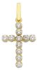 Picture of 11-bezels Cross with light dots Pendant gr 0,9 Yellow Gold 18k with Zircons for Woman