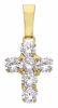 Picture of 6-bezels Cross Pendant gr 0,6 Yellow Gold 18k with Zircons for Woman