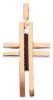 Picture of Modern Design smooth Cross with insert and Light Spots Pendant gr 2,7 Rose solid Gold 18k with Zircons Unisex Woman Man