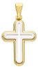 Picture of Perforated Double rounded Cross Pendant gr 1,65 Bicolour yellow white Gold 18k relief printed plate Unisex Woman Man