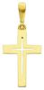 Picture of Perforated double Straight Cross Pendant gr 0,85 Yellow Gold 18k Hollow Tube Unisex Woman Man