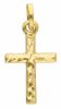 Picture of Decorated Straight Cross Pendant gr 0,45 Yellow Gold 18k Hollow Tube Unisex Woman Man