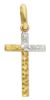 Picture of Diamond Straight Cross Pendant gr 0,75 Bicolour yellow white Gold 18k Diamond Hollow Tube Unisex Woman Man