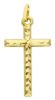 Picture of Decorated Straight Cross Pendant gr 0,8 Yellow Gold 18k Hollow Tube Unisex Woman Man