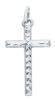 Picture of Decorated Straight Cross Pendant gr 0,8 White Gold 18k Hollow Tube Unisex Woman Man