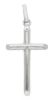 Picture of Simple Straight Cross Pendant gr 1,2 White Gold 18k Hollow Tube Unisex Woman Man