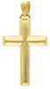 Picture of Convex Straight Cross Pendant gr 1,6 Yellow Gold 18k Hollow Tube Unisex Woman Man