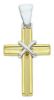 Picture of Convex Straight Cross with knot Pendant gr 1,45 Bicolour yellow white Gold 18k Hollow Tube Unisex Woman Man