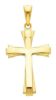 Picture of Modern Double Cross Pendant gr 1,6 Bicolour yellow white Gold 18k Hollow Tube Unisex Woman Man