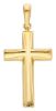 Picture of Convex Straight Cross Pendant gr 2,6 Yellow Gold 18k Hollow Tube Unisex Woman Man