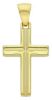 Picture of Striped Straight Cross Pendant gr 1,3 Yellow Gold 18k Hollow Tube Unisex Woman Man