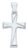 Picture of Decorated Double Cross Pendant gr 1,2 White Gold 18k Hollow Tube Unisex Woman Man