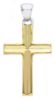 Picture of Striped Straight Cross Pendant gr 2,7 Bicolour yellow white Gold 18k Hollow Tube Unisex Woman Man