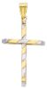 Picture of Decorated Straight Cross Pendant gr 1,1 Bicolour yellow white Gold 18k Hollow Tube Unisex Woman Man