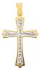 Picture of Tri-lobed double Cross Pendant gr 1,15 Bicolour yellow white Gold 18k Hollow Tube Unisex Woman Man