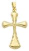 Picture of Rounded Cross with carved Edge Pendant gr 1,45 Yellow Gold 18k Hollow Tube for Woman