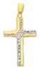 Picture of Decorated Straight Cross Pendant gr 1,5 Tricolor yellow white and rose Gold 18k Hollow Tube Unisex Woman Man