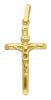 Picture of Straight Cross with Body of Christ Pendant gr 2,1 Yellow Gold 18k Hollow Tube Unisex Woman Man