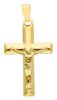 Picture of Straight Modern Cross with Body of Christ Pendant gr 2,4 Yellow Gold 18k Hollow Tube Unisex Woman Man