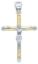 Imagen de Cruz cilíndrica con Cuerpo de Cristo Colgante gr 4 Bicolor Oro blanco amarillo 18kt Tubo hueco Unisex Mujer Hombre