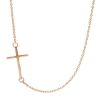 Picture of Fashion crew-neck Necklace with Straight Cross gr 2 Rose Gold 18k for Woman