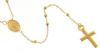 Picture of Rosary crew-neck Necklace with Miraculous Medal of Our Lady of Graces and Cross gr 2,7 Yellow Gold 18k with Smooth Spheres for Woman