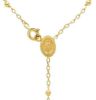 Imagen de Collar Rosario largo Cuello Redondo con Medalla Nuestra Señora Milagrosa y Cruz gr 6,4 Oro amarillo 18kt con Esferas lisas para Mujer Hombre