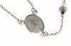 Picture of Long Rosary crew-neck Necklace with Miraculous Medal of Our Lady of Graces and 8-pointed Cucifix gr 12 White Gold 18k Diamond Spheres  Unisex Woman Man