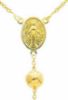 Imagen de Collar Rosario largo con Medalla Nuestra Señora Milagrosa y Cruz gr 33 Oro amarillo 18kt con Esferas diamantadas para Mujer