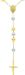 Imagen de Collar Rosario largo con Medalla Nuestra Señora Milagrosa y Cruz gr 33 Bicolor Oro blanco y amarillo 18kt con Esferas diamantadas para Mujer