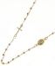 Picture of Rosary crew-neck Necklace Miraculous Medal of Our Lady of Graces and Cross gr 4,2 Tricolor yellow white rose Gold 18k Diamond Spheres for Woman