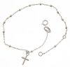 Picture of Rosary Cuff Bracelet with Cross gr 1,1 White Gold 18k with Smooth Spheres Unisex Woman Man