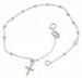 Picture of Rosary Cuff Bracelet with Cross gr 1,1 White Gold 18k with Smooth Spheres Unisex Woman Man