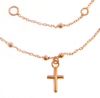 Picture of Rosary Cuff Bracelet with Cross gr 1,1 Rose Gold 18k with Smooth Spheres for Woman