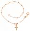 Picture of Rosary Cuff Bracelet with Cross gr 1,1 Rose Gold 18k with Smooth Spheres for Woman