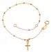 Immagine di Bracciale Rosario con Croce gr 1,1 Oro rosa 18kt con Sfere lisce da Donna