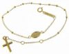 Picture of Rosary Cuff Bracelet with Miraculous Medal of Our Lady of Graces and Cross gr 1,4 Yellow Gold 18k with Smooth Spheres Unisex Woman Man