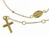 Picture of Rosary Cuff Bracelet with Miraculous Medal of Our Lady of Graces and Cross gr 1,4 Yellow Gold 18k with Smooth Spheres Unisex Woman Man