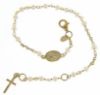 Immagine di Bracciale Rosario con Medaglia Madonna Miracolosa e Croce gr 3,1 Oro giallo 18kt con Perle Donna Bimba Bimbo